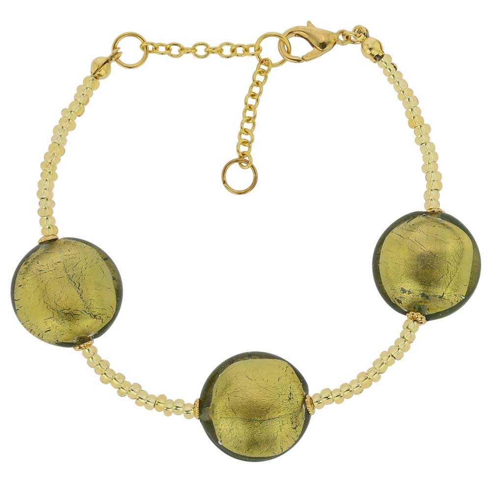 Glass Of Venice Murano Glass Royal Bracelet - Olive Green