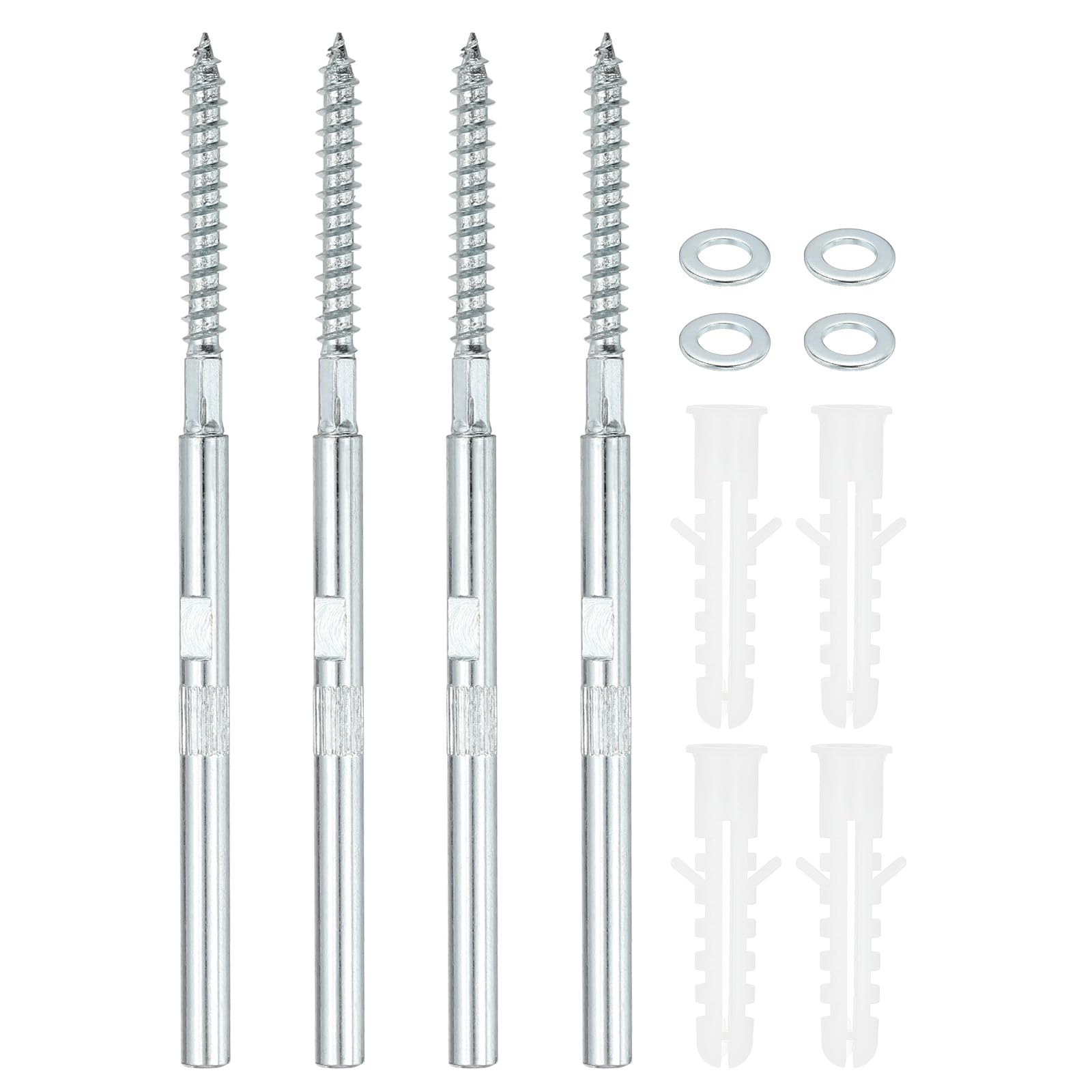 PATIKIL Floating Shelf Invisible Support Bracket 6", 4 Pcs Carbon Steel Hidden Brackets, Blind Shelf Supports with Shelving Mounting Hardware for Floating Wood Shelves, Silver