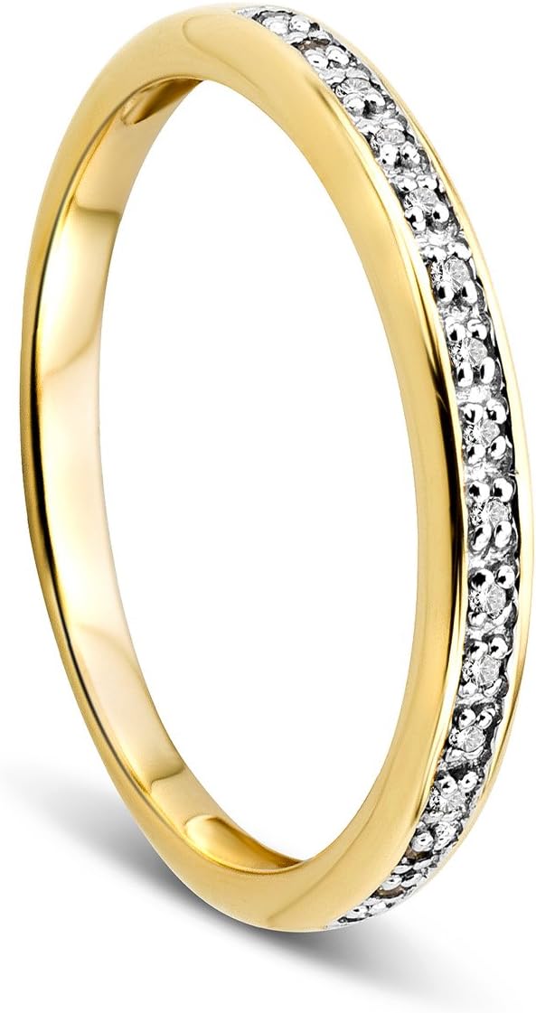 Orovi Woman Eternity Ring 9 ct / 375 Yellow Gold With Diamonds Brilliant Cut 0.05 ct