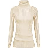 v28 Turtleneck Ribbed Sweaters for Women Cute Sexy Knitted Warm Fitted Sweater
