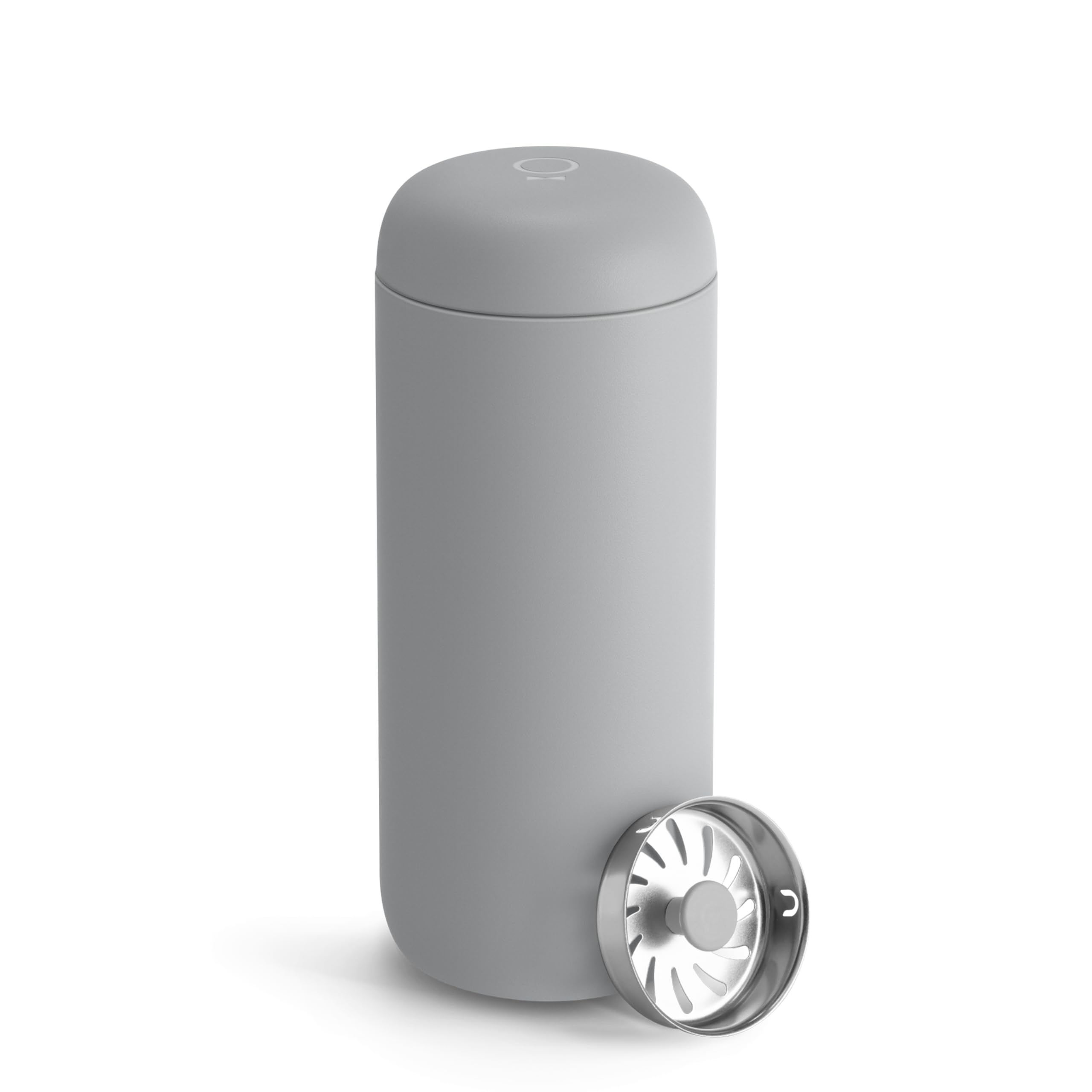 Fellow 16 oz Carter Move Travel Mug - Vacuum-Insulated Stainless Steel Travel Coffee Mug - Coffee Tumbler with Ceramic Interior and Splash Guard - Matte Grey