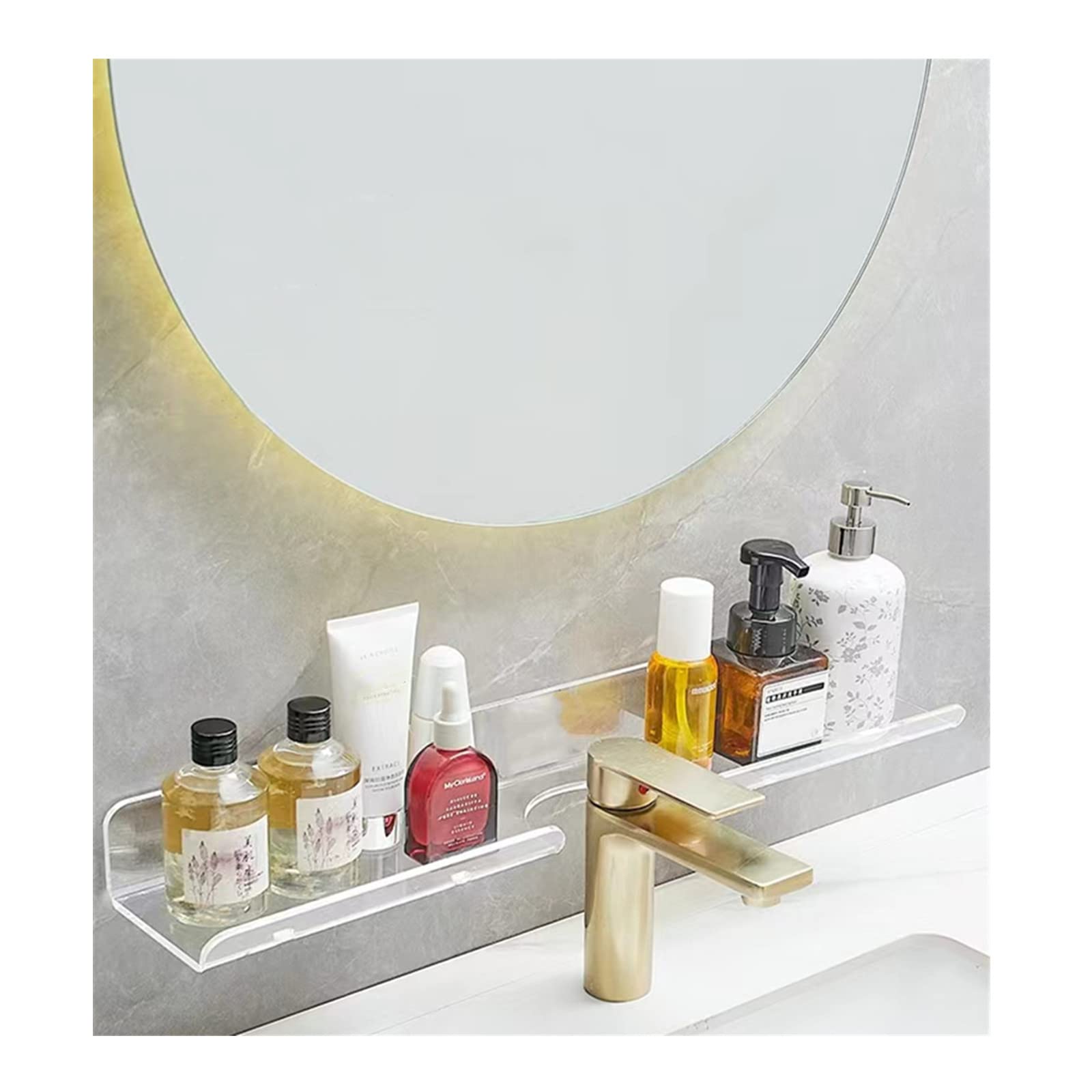 Photo 1 of ROYALITA 17 Inch Acrylic Bathroom Shelf Organizer Over The Faucet, Bathroom Sink Rack Over The Sink Shelf, Countertop Organizer Kitchen Above Faucet
