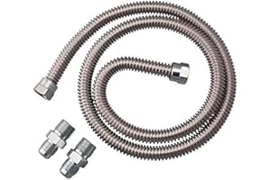 Dormont Supr-Safe Gas Appliance Connector Kit (0243303) 30-3131KIT-36B - 5/8 In. OD (1/2 In. ID) 1/2 In. MIP X 1/2 In. MIP X 3/4 In. MIP X 36 In. Length Yellow Coated