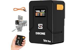 ZGCINE V Mount Battery V99 Pro,PD100W Fast Charging,6400mAh 94.72Wh 14.8V Mini V-Mount Battery,with D Tap/Dual USB C/BP/Dual 