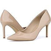 JENN ARDOR Women's Comfortable Stiletto Pumps 3 inch Elegant Gorgeous Closed Pointed Toe Slip On Solid High Heels for Ladies Wedding Dress Shoes