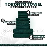 GC GAVENO CAVAILIA 10 Piece Towel Bale Set 450 GSM Dark Green view 3