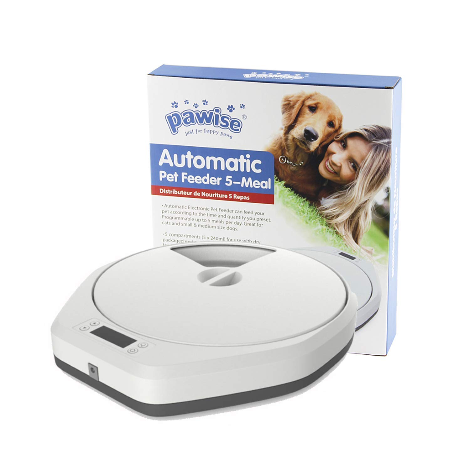 Pawise Automatic Pet Feeder For Dogs And Cats 5 Meal Trays Dry