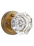 SORWDUERM Antique Brass Door Knobs Crystal Door