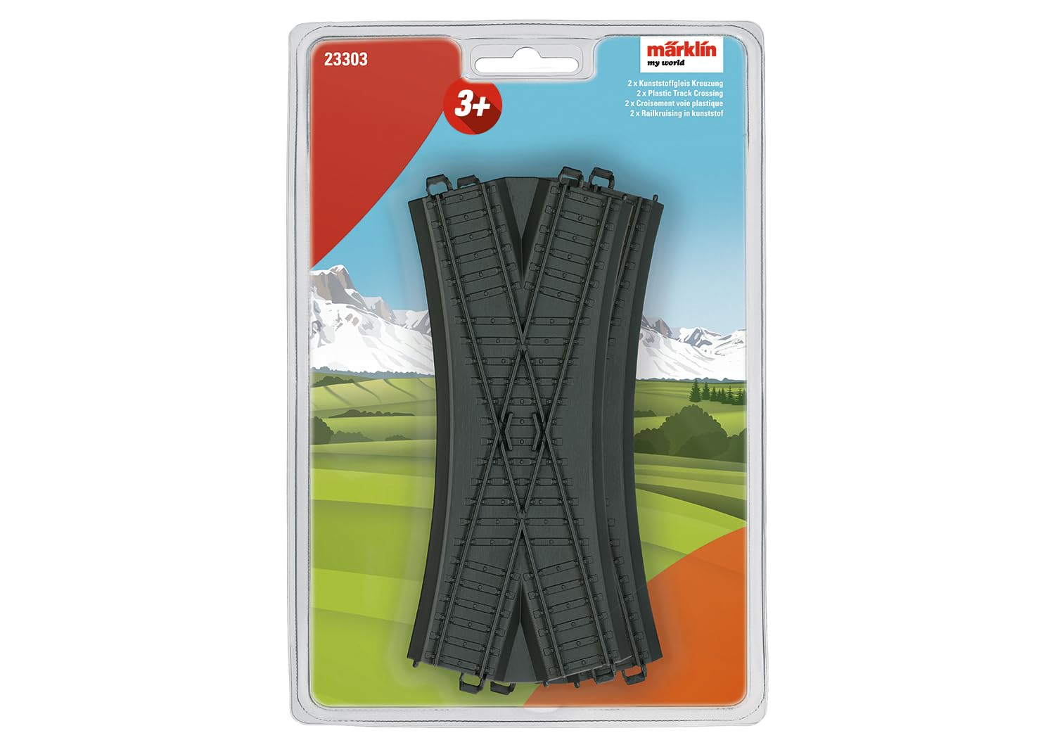 Märklin My World – 23303 – Plastic Track Crossing (2 Pieces) – Track Extension – Model Railway Accessories – Track H0