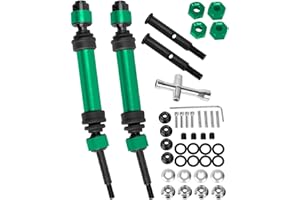 RCMYou Rear Drive Shaft CVD & Front Axles Upgrades Part for 1/10 Slash 2WD/Slash VXL 2WD,Stainless Steel #45 Driveshaft with Hex,Green