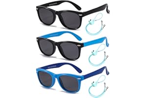 Flexible Kids Sunglasses Polarized Toddler Sun Glasses for Baby Boys and Girls Shades UV400 Protection with Case Age 2-8