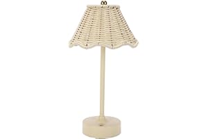 GOWENIC Cordless Table Lamp, Boho Rattan Table Lamp, Rechargeable 3 Colors Wicker Night Light, Battery Powerd Reading Bedside