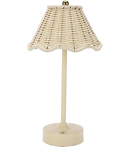 Boho Rattan Table Lamp – Touch Control 3 Light Modes, USB-C Rechargeable, White Wicker Design For Bedside Decor