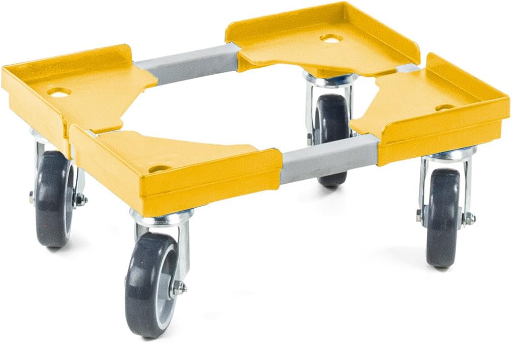 Kunststoff Transportroller Raster - Blau - mit Kunststoffräder, 4 Kunststoff Transportroller Raster - Blau - mit Kunststoffräder, 4