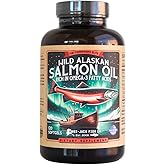 Wild Alaskan Salmon Fish Oil Omega 3 Supplement for Humans | EPA and DHA | Kwee-Jack Fish Co. | 120 Softgels 1000mg Salmon Oil