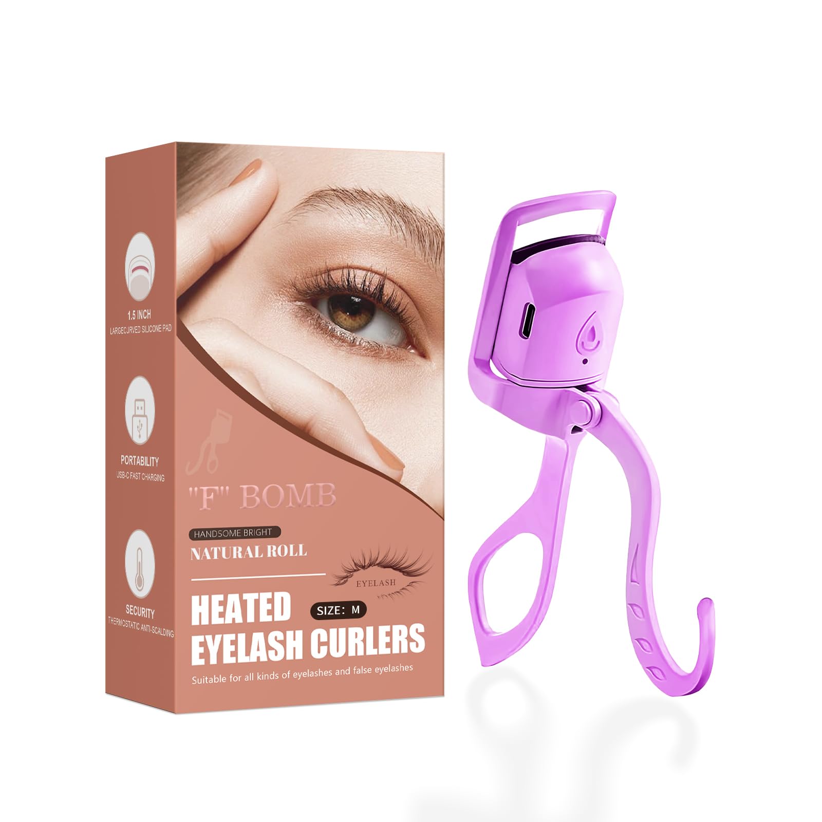 Photo 1 of 2025 C-Shaped Heated Eyelash Curler Fast Heat Up in 5s - Rechargeable Electric Eyelash Curler for 24H Long Lasting Curls - Safe Anti-Burn Lash Curler Elevate Your Beauty with Stunning Lashes
