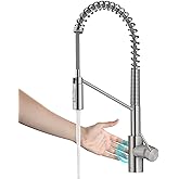 KRAUS Oletto Touchless Sensor Commercial Pull-Down Single Handle Kitchen Faucet with QuickDock Top Mount Assembly in Spot Fre