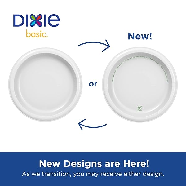 DIXIE BASIC PAPER PLATES, WHITE