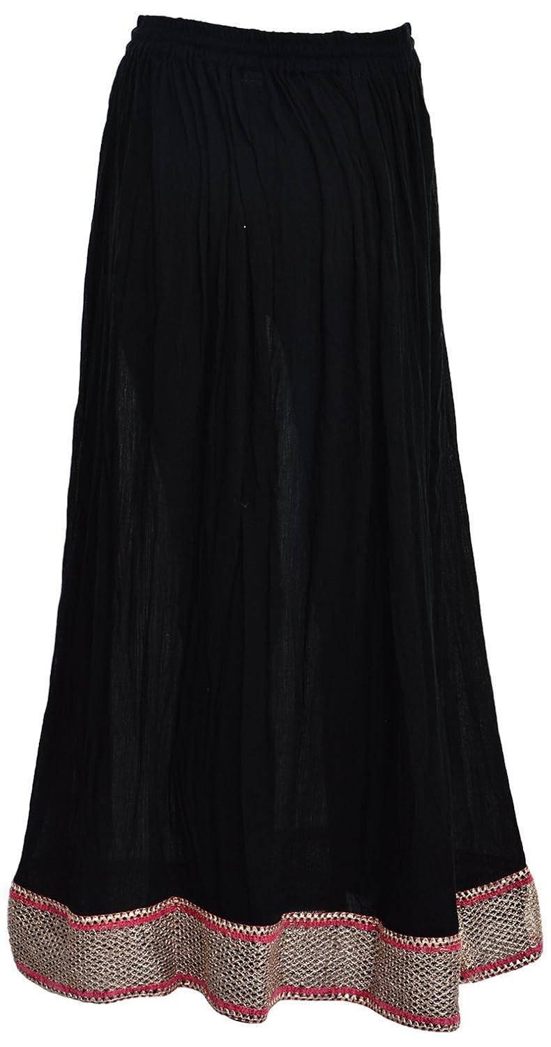 madhu art women's rayon cotton full length skirt