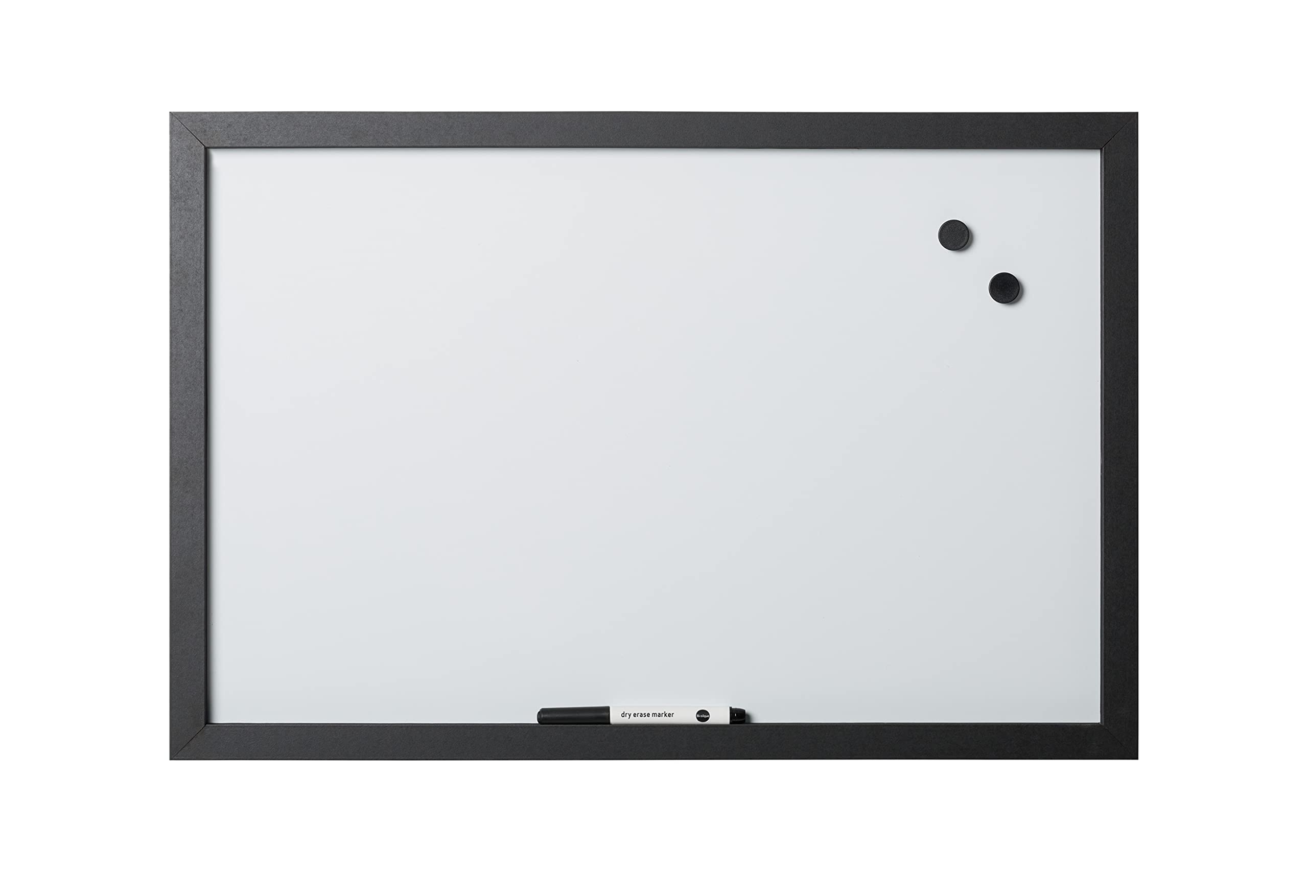 Bi-Office Optimum Magnetic Whiteboard Dry Erase Board Matt Black MDF Frame 60 x 45 cm