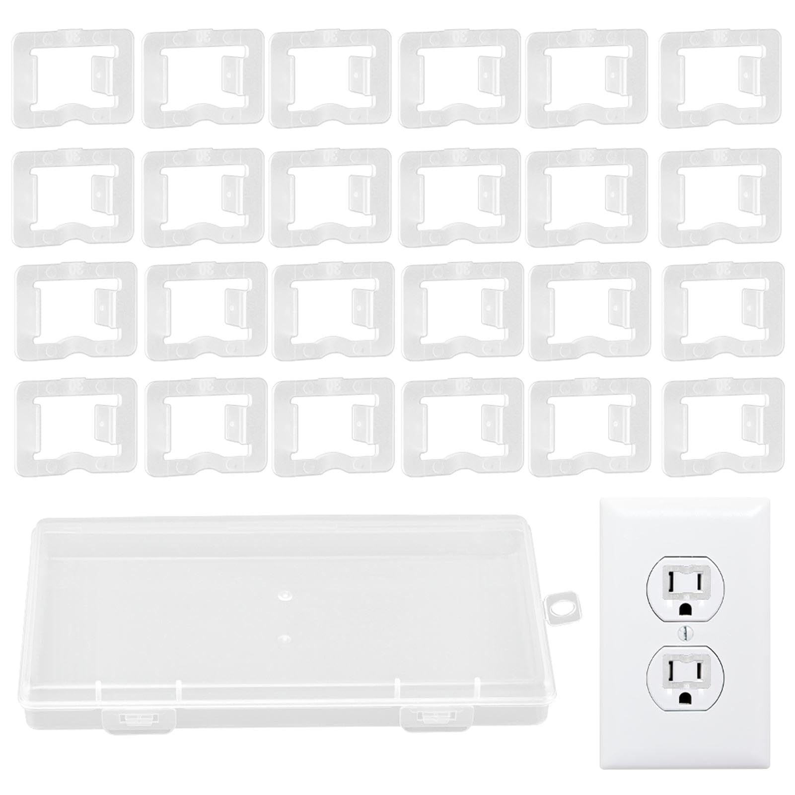 Photo 1 of 24 Pcs Loose Outlet Fix Plug, Wall Socket Fixer, Transparent Loose Socket Insert, Easily Fix Loose Outlets, Keep Your Loose Socket Jack Snug for Power Plug