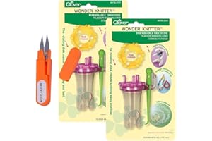 westlake art Bundle of Thread Cutter & Embroidery Scissor - 11c, and CLOVER 3101 Wonder Knitter Pink, 8.8"" Height x 5"" Length x 1.8"" Width, Pack of 2