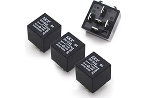 cerfioo Pack-4 Car 5 Pin Socket Relay, 12V 40A Waterproof Conversion Start DC Wiring Harness Modification Flame Retardant and Stable Relays, Universal Boat Motor Replacement (Black), CERJDQ374BL-4PC