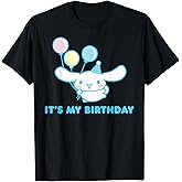 Sanrio Cinnamoroll Birthday T-Shirt: Adult Classic Fit, Blue Crew Neck, Short Sleeve