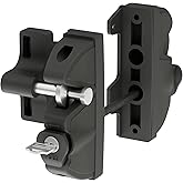 Key Lockable 2 Way Gate Latch,Key Operates on Both Sides of Gate,2 Sided Gate Fence Lock for Outdoor Gates,Locking Gate Door Lock Fence Latch Gate Hardware for Metal,Wood,Vinyl Fence,Black Finish