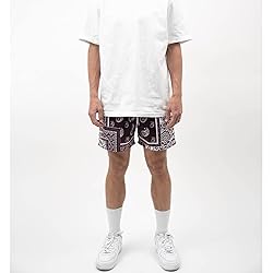 DIOTSR Mens Mesh Paisley Shorts, Casual Retro