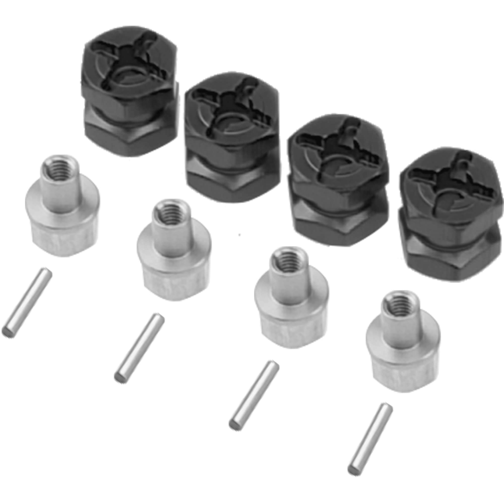 Photo 1 of Vgoohobby 12mm Hex Wheel Hubs RC Hex Hub Drive Adapter Thickness 12mm Offset Extension Compatible with Axial SCX10 90046 D90 Tamiya MST 1/10 RC Crawler Car (Black)