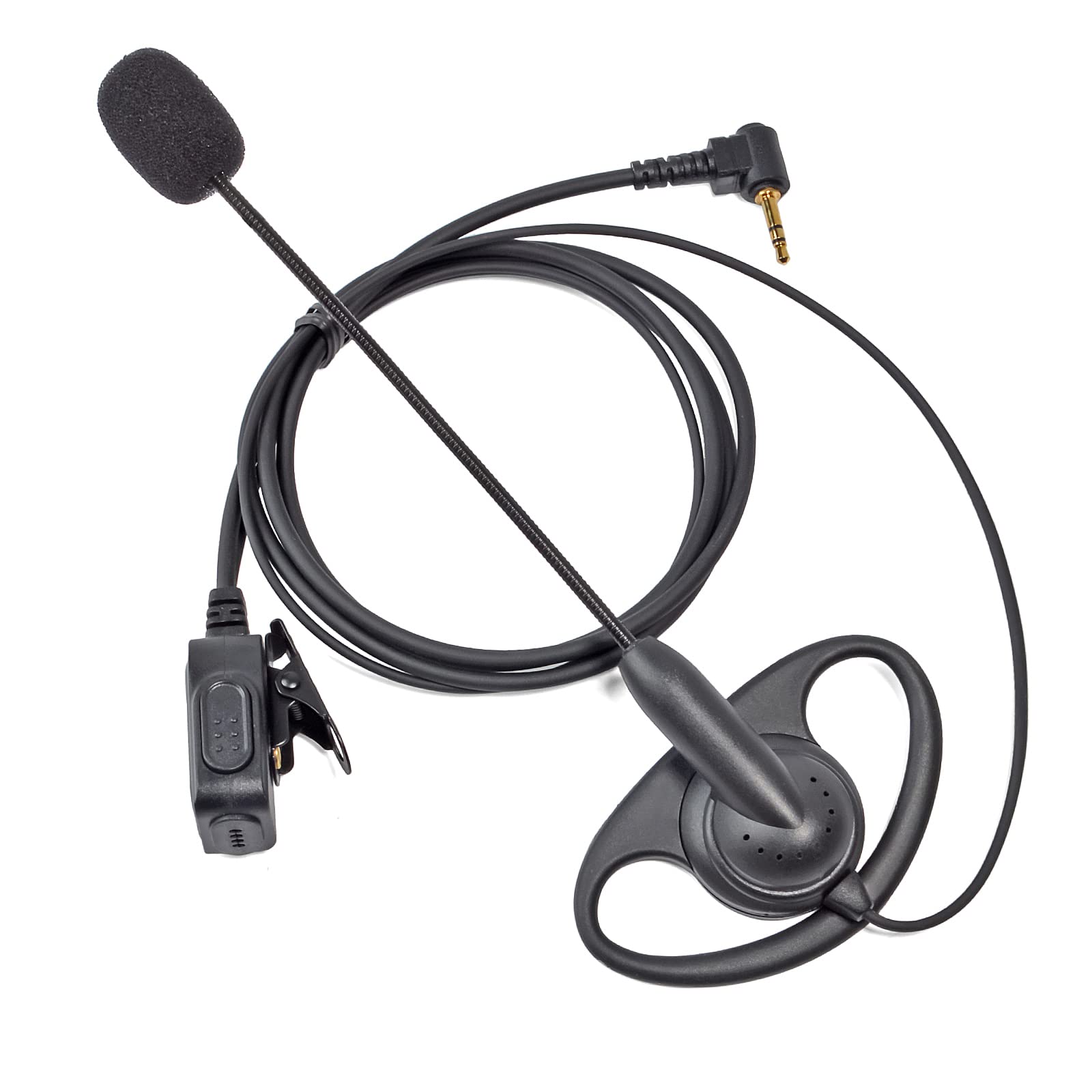 HYSHIKRA D Shape Earpiece with Microphone Compatible with Motorola Talkabout TLKR-T60 T80 T82 T-92 H2O T80 Walkie Talkie, D Shell Headset with Mic