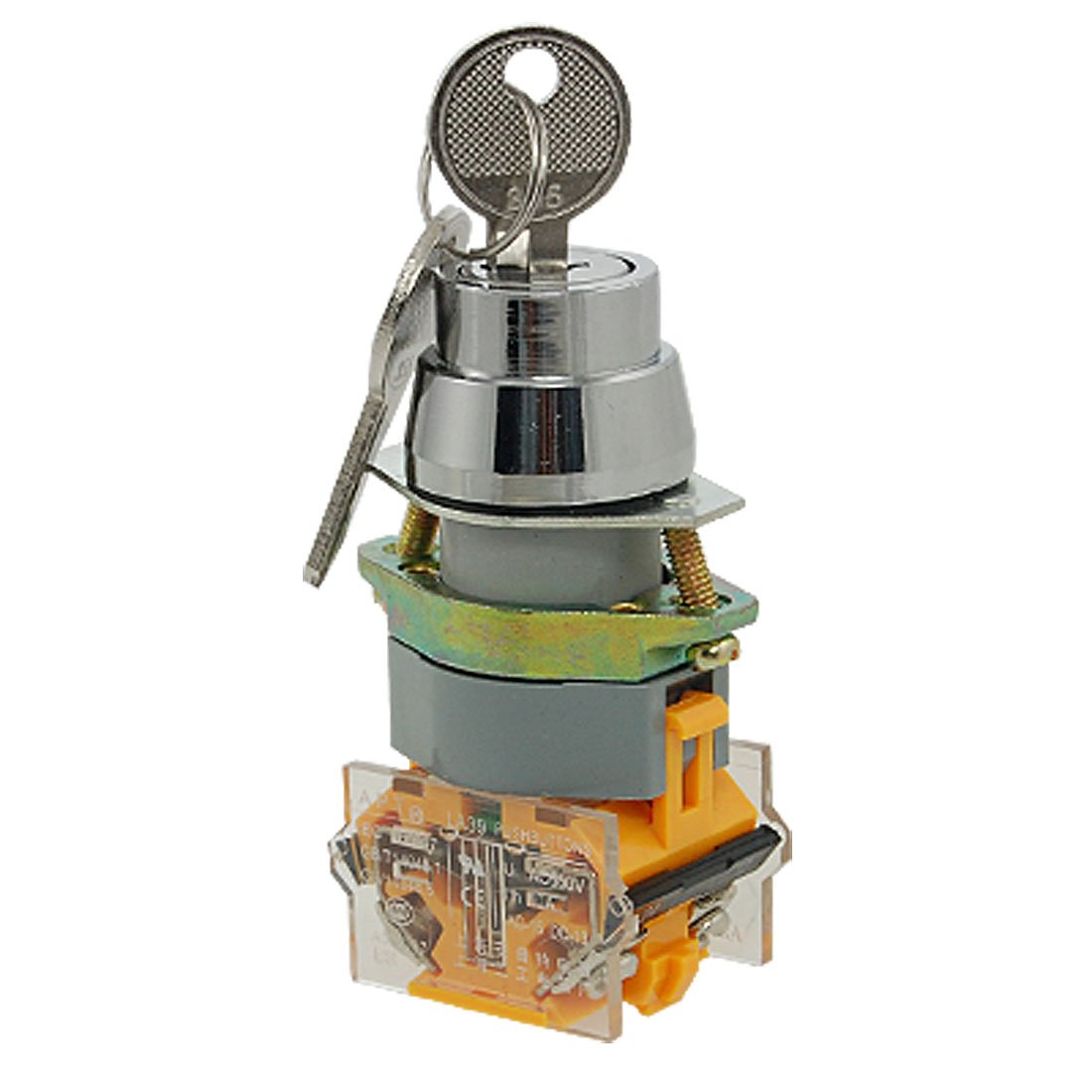 Uxcell On/Off/On Three 3 Position Rotary Selector Key Lock Switch, 10