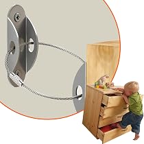 Sangles Anti-basculement Meubles - Kit Métal Pour Fixer Armoire, Commode, étagère Au Mur, Sécurité Enfants Et Animaux - 11