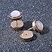 ZS Rose Gold Men Women Stainless Steel Cheater Ear Plugs Gauges Illusion Tunnel Earring Studs (Black)