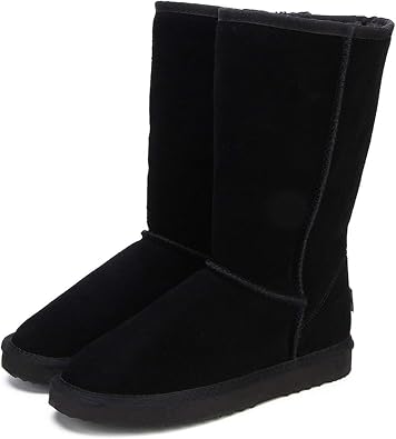 Amazon.com: Cloudy Clouds Botas altas de nieve para mujer, zapatos de  invierno, piel de oveja, forradas de piel, botas altas de muslo de lana:  Shoes