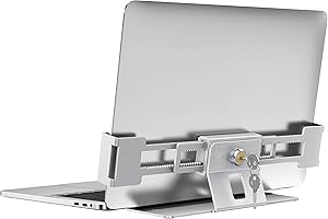 AboveTEK Laptop Locking Station, Premium Aluminum MacBook Security Lock with High-Security Copper Cylinder, Anti-Theft Comput