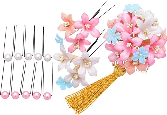 Amazon 成人式 髪飾り ピンク 成人式 浴衣 卒業式 結婚式 かんざし 簪 髪飾り 髪かざり ゆかた 浴衣 通販 和装 花 留袖 和装小物 通販