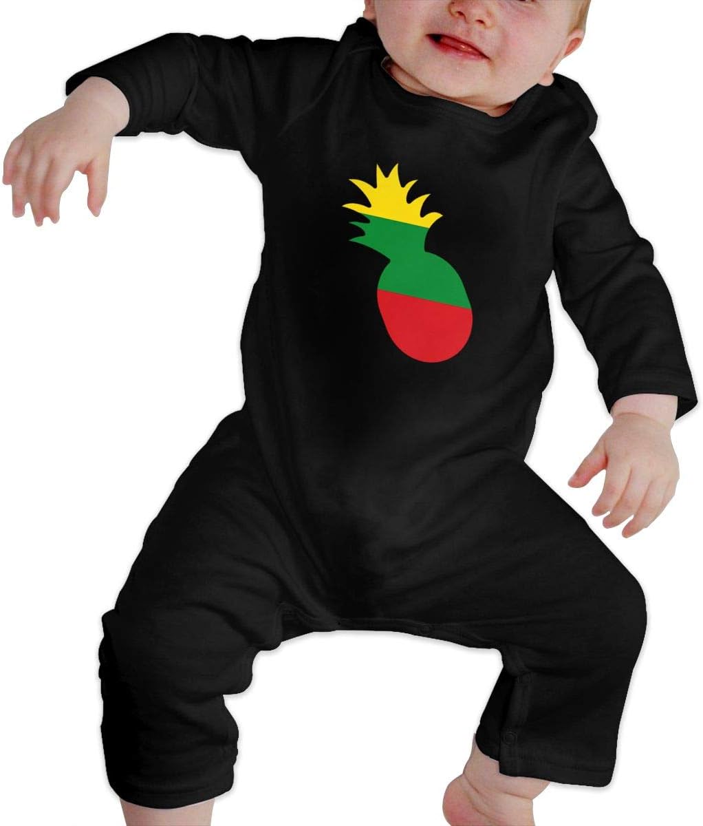J122 Unisex Baby Round Collar Ethiopian Flag Long Sleeve Playsuit 100% Cotton, Suit 6-24 Months