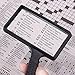 Rectangular Handheld Magnifier Magnifying Glass (3X Magnification) - Easy to Store/Carry - Large Horizontal Viewing Area for Reading Small Prints & Low Vision