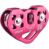 JEELAD Climbing Pulley, 30kN Aluminum Alloy Rescue Sheave, Outdoor Zipline Rigging (Red - 30KN)