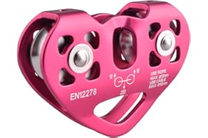 YAPJEB 26kN Climbing Single Micro Pulley, Aluminum Climbing Bearing Pulley CE Certified for for Heavy Duty, Zipline, Hauling 