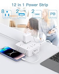 PD 30W USB C Power Strip Surge Protecor, HANYCONY 8