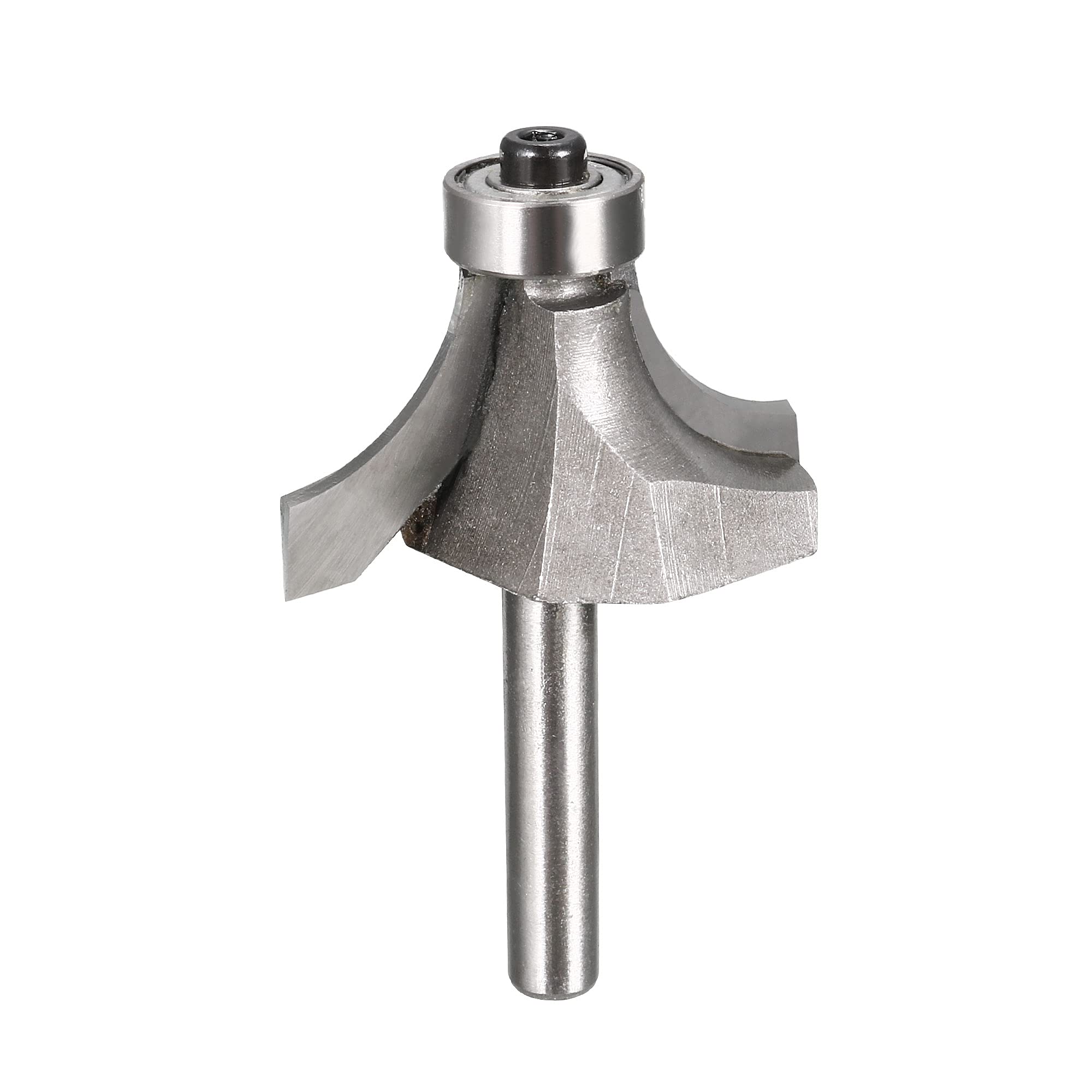 sourcing map Router Bit 1/4 Shank 1 Inch Cutting Dia Round Over Corner 2 Flutes Tungsten Steel for Milling Cutter