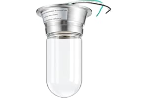 Tujoe 1 Pcs Restaurant Canopy Hood Light Fixture with Thermal and Shock Resistant Clear Coated Tempered Glass Globe