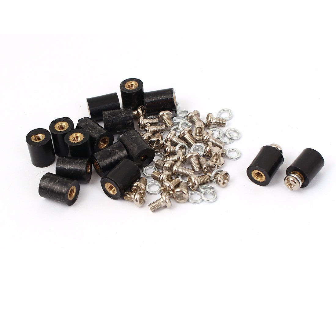 sourcingmap 15 Pcs M3 Brass Insert Thread 8x10mm Insulated Standoff Terminals