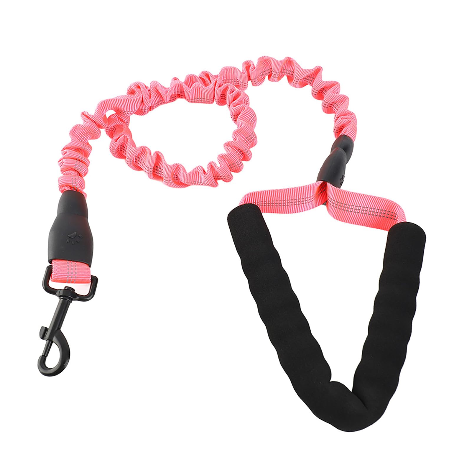 Dog Traction Rope Anti Pull Shock Absorbing Bungee Dog Elastic Leash Premium Strong Dog Elastic Lead with Traffic Control Handle Foam Barrel Handle(Pink)