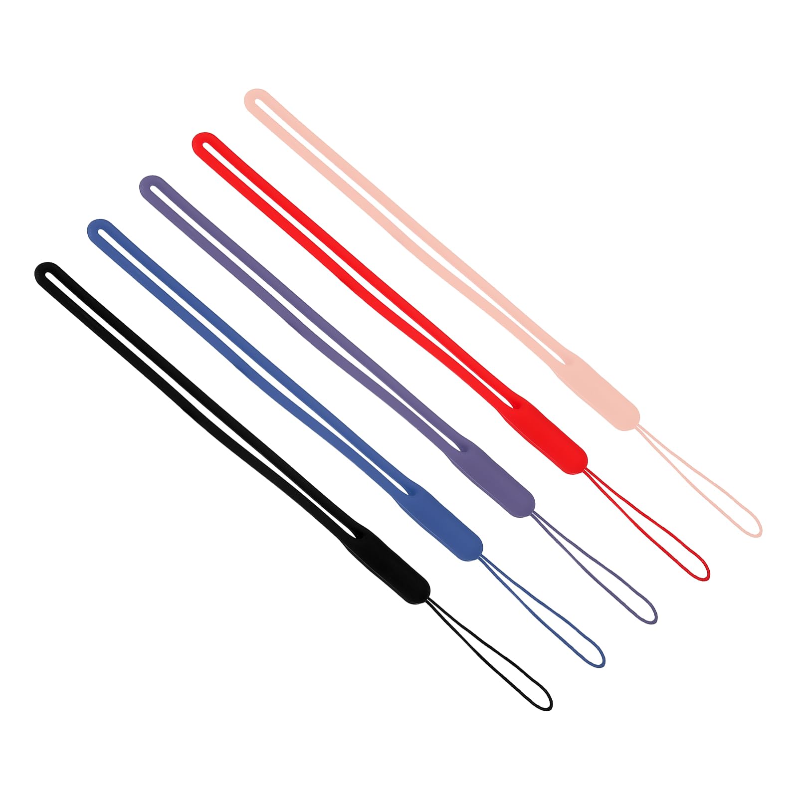 PATIKIL 19cm Wrist Strap Lanyards, 5 Pcs Silicone Short Soft Neck Lanyard Hand Wristlet String Badge Lanyard for Cellphone USB Key Chain Camera, 5 Colors