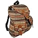 Oaxaca Tribal Design Bohemian Backpack, Cool Vintage Woven Canvas Casual Daypack