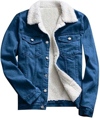 Men S Girlfriend Denim Jacket Womens Long Sleeve Classic Jean Coats Amazon Co Uk Clothing